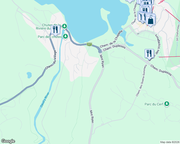 map of restaurants, bars, coffee shops, grocery stores, and more near in Mont-Tremblant