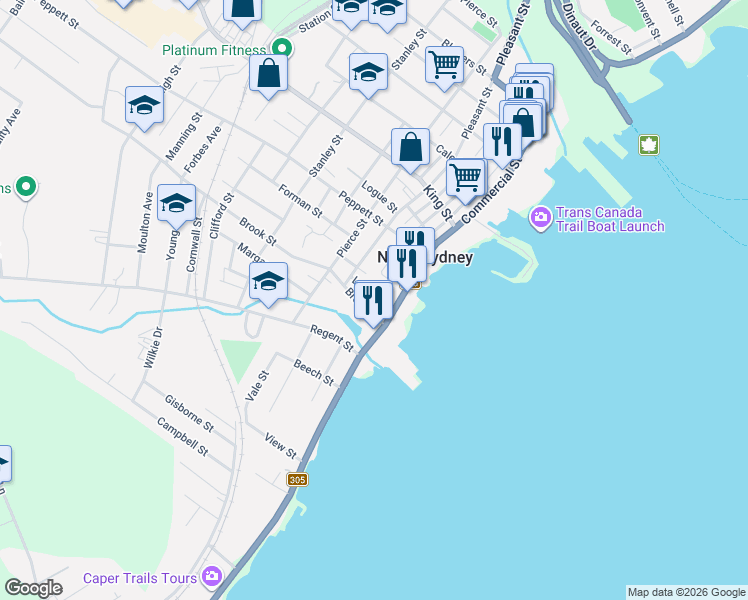 map of restaurants, bars, coffee shops, grocery stores, and more near 10 Lorne Street in Sydney
