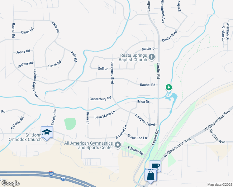 map of restaurants, bars, coffee shops, grocery stores, and more near 2920 Lorayne J Boulevard in Kennewick