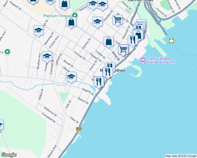 map of restaurants, bars, coffee shops, grocery stores, and more near 13 Lorne Street in Sydney