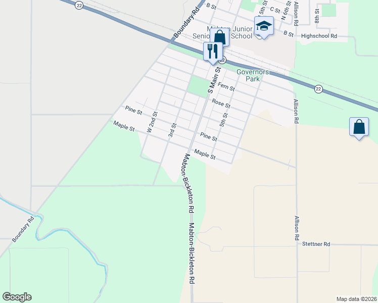map of restaurants, bars, coffee shops, grocery stores, and more near 13 Mabton-Bickleton Road in Mabton