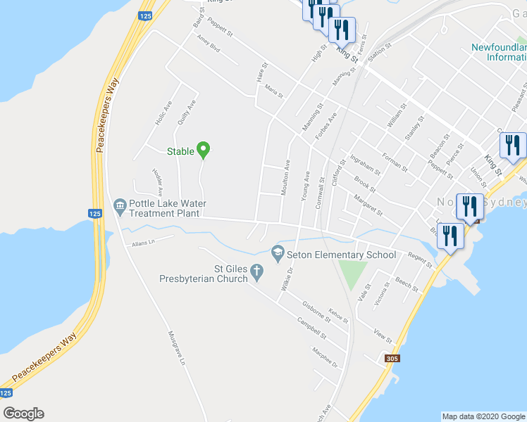 map of restaurants, bars, coffee shops, grocery stores, and more near 87 Regent Street in North Sydney