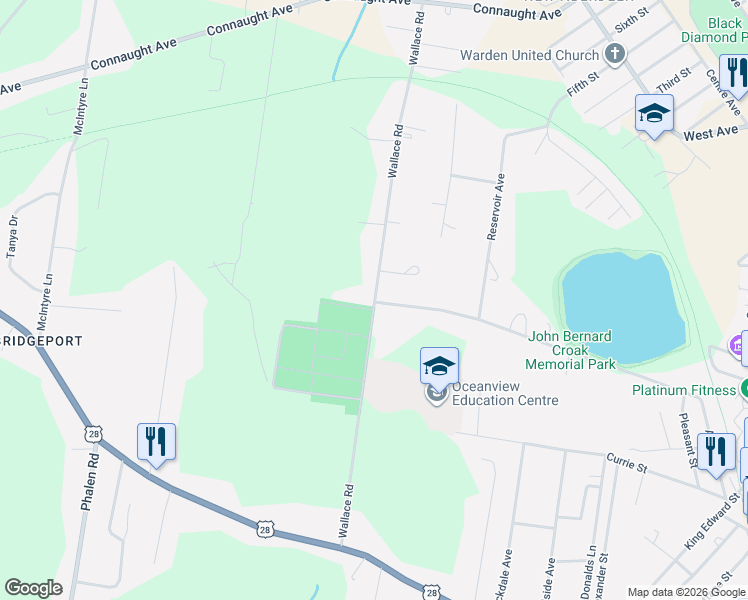map of restaurants, bars, coffee shops, grocery stores, and more near 145 Beacon Street in Glace Bay