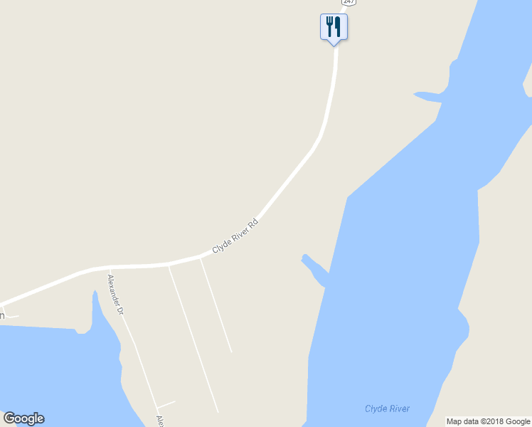 map of restaurants, bars, coffee shops, grocery stores, and more near 288 Clyde River Road in Clyde River