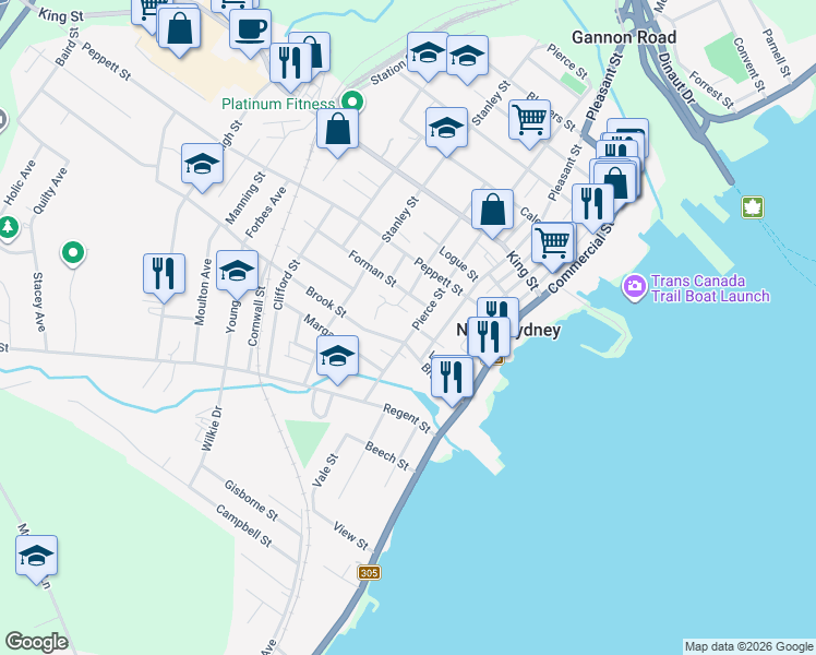 map of restaurants, bars, coffee shops, grocery stores, and more near 6 Beacon Street in Sydney