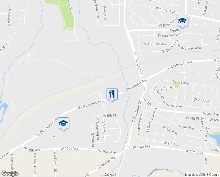 map of restaurants, bars, coffee shops, grocery stores, and more near 9200 West Clearwater Avenue in Kennewick