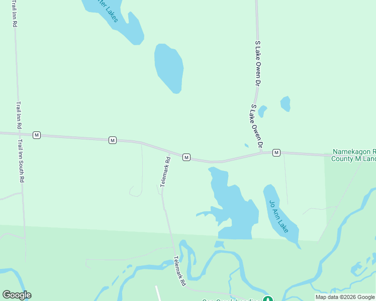 map of restaurants, bars, coffee shops, grocery stores, and more near 15660 County Highway M in Cable