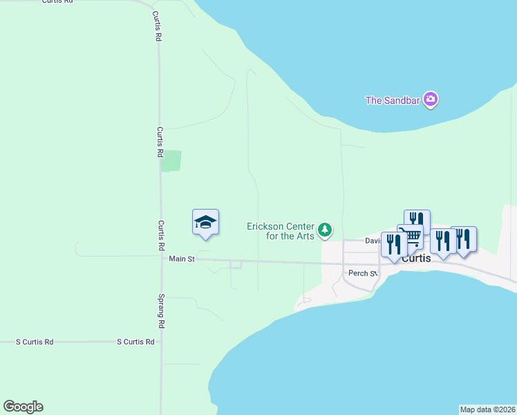 map of restaurants, bars, coffee shops, grocery stores, and more near Jones Street in Curtis