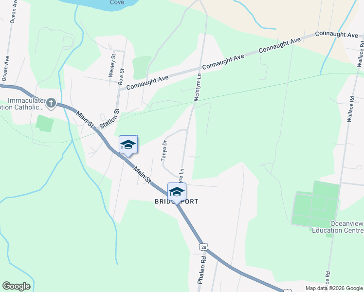 map of restaurants, bars, coffee shops, grocery stores, and more near 173 McIntyre Lane in Glace Bay
