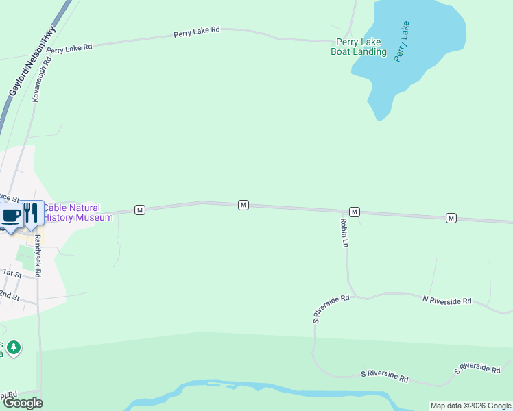 map of restaurants, bars, coffee shops, grocery stores, and more near 14190 County Highway M in Cable