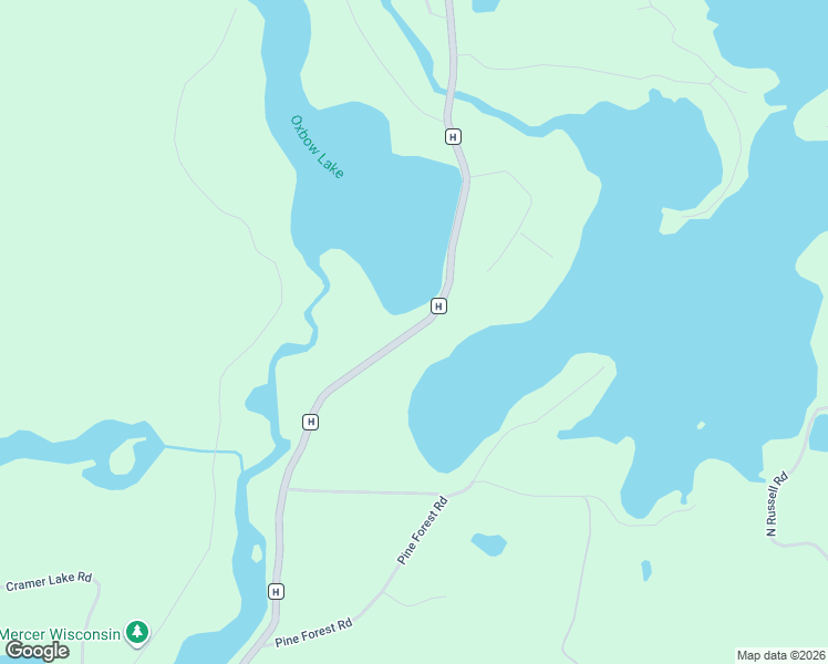 map of restaurants, bars, coffee shops, grocery stores, and more near County Highway H in Mercer