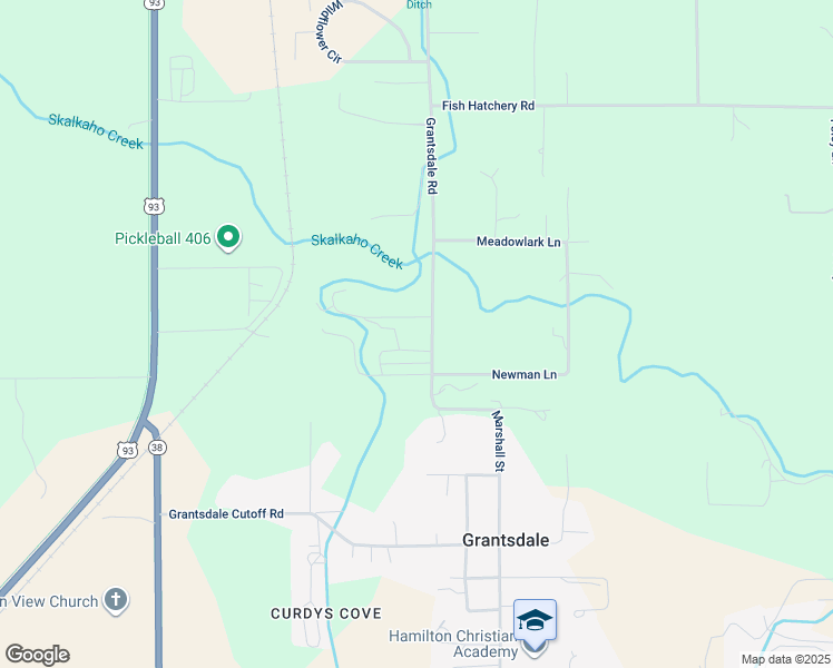 map of restaurants, bars, coffee shops, grocery stores, and more near 633 Grantsdale Road in Hamilton