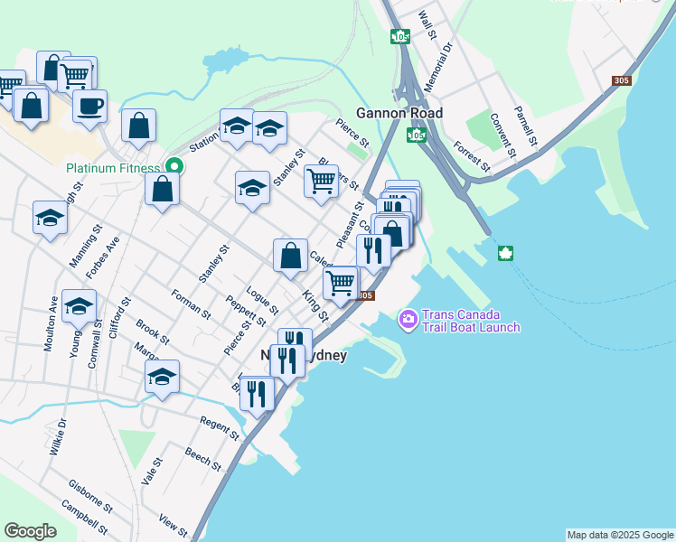 map of restaurants, bars, coffee shops, grocery stores, and more near 27 Caledonia Street in North Sydney
