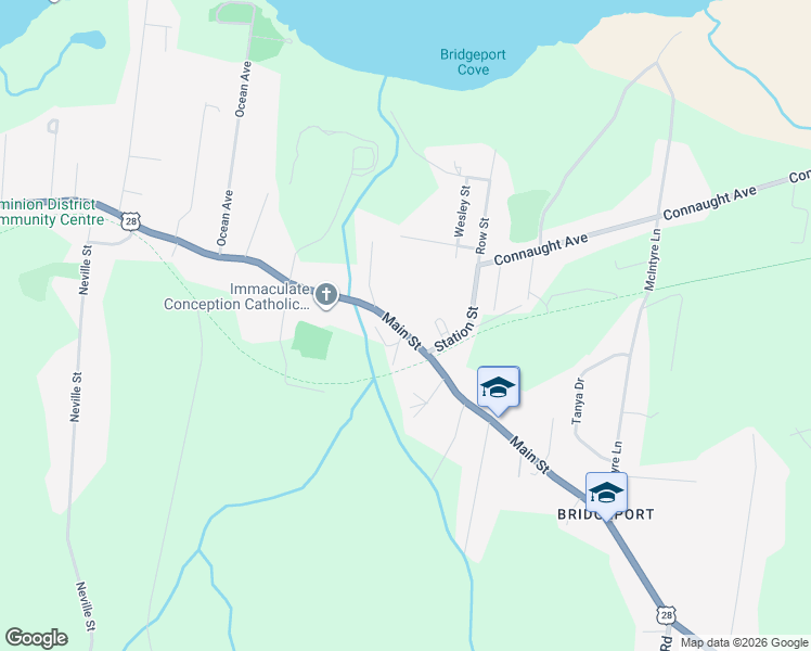 map of restaurants, bars, coffee shops, grocery stores, and more near 1334 Main Street in Glace Bay