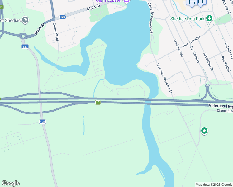map of restaurants, bars, coffee shops, grocery stores, and more near 343 Cornwall Road in Shediac