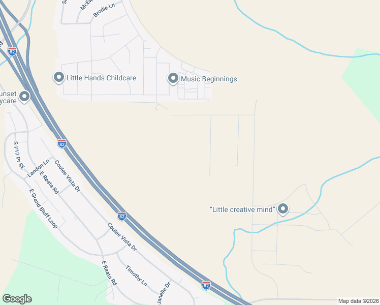 map of restaurants, bars, coffee shops, grocery stores, and more near Interstate 82 in Kennewick