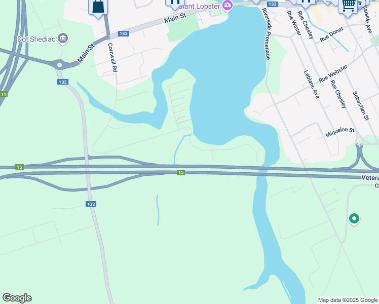 map of restaurants, bars, coffee shops, grocery stores, and more near 333 Cornwall Road in Shediac