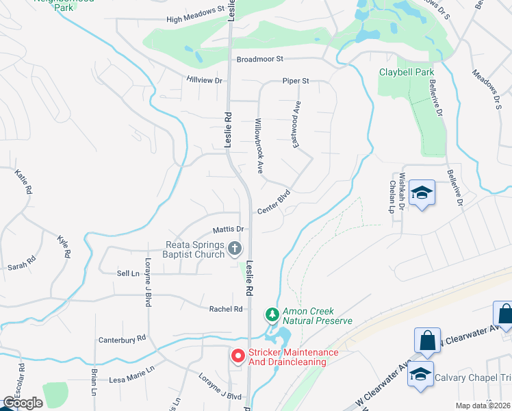 map of restaurants, bars, coffee shops, grocery stores, and more near 104 Center Boulevard in Richland