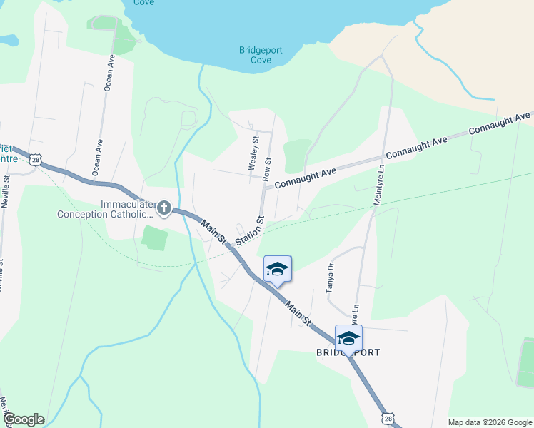 map of restaurants, bars, coffee shops, grocery stores, and more near 26 Windward Drive in Glace Bay