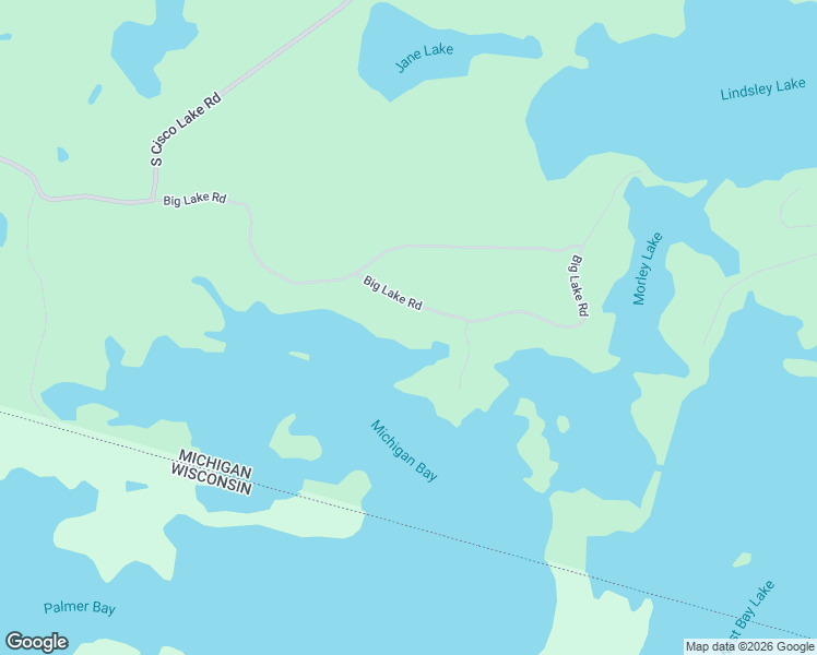map of restaurants, bars, coffee shops, grocery stores, and more near Big Lake Road in Watersmeet