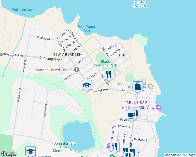 map of restaurants, bars, coffee shops, grocery stores, and more near 40 Second Street in Donkin