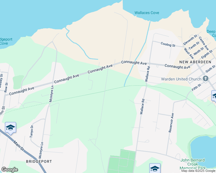 map of restaurants, bars, coffee shops, grocery stores, and more near 21 Woodward Street in Glace Bay