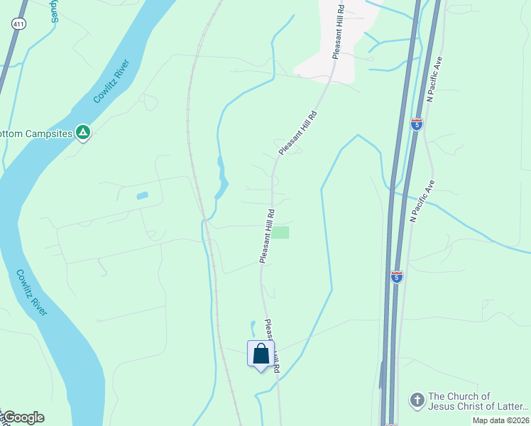 map of restaurants, bars, coffee shops, grocery stores, and more near 4105 Pleasant Hill Road in Kelso