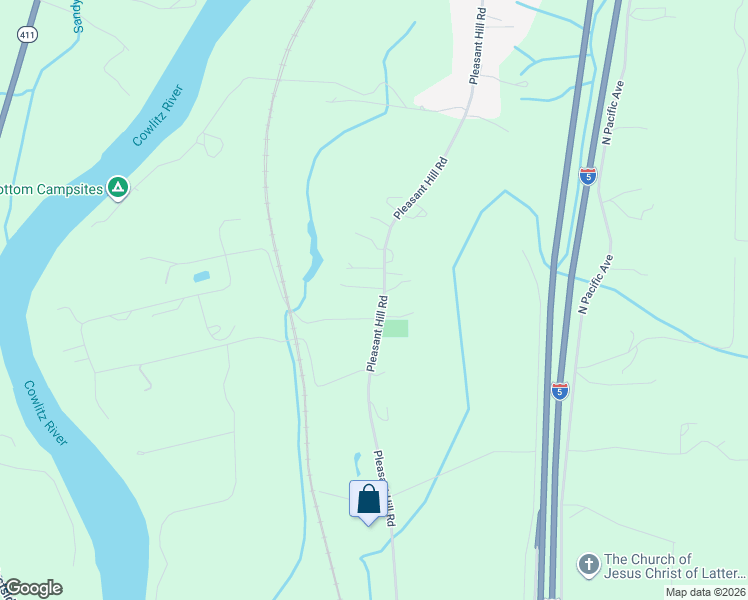 map of restaurants, bars, coffee shops, grocery stores, and more near 4105 Pleasant Hill Road in Kelso