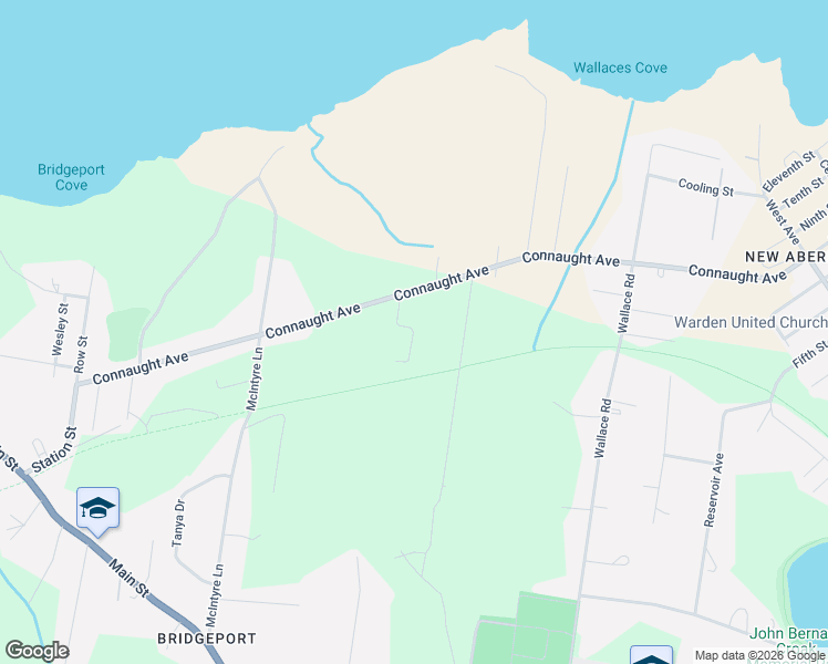 map of restaurants, bars, coffee shops, grocery stores, and more near Macnamara Street in Glace Bay