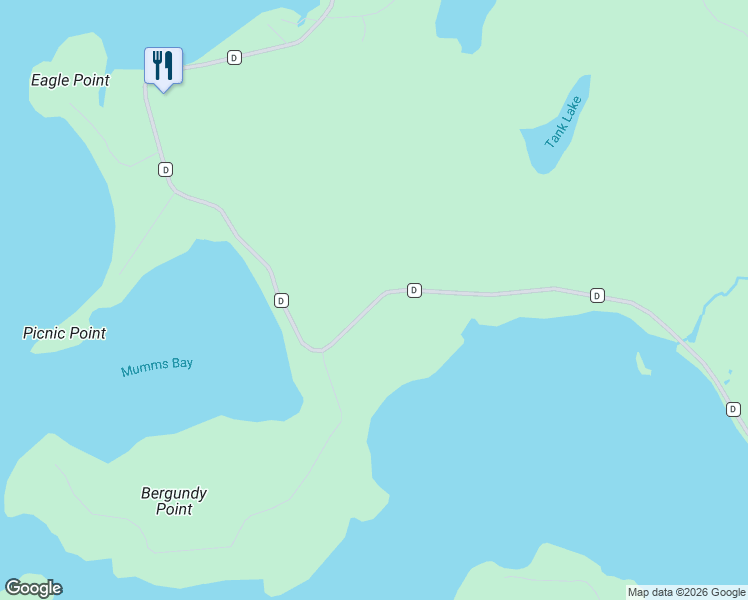 map of restaurants, bars, coffee shops, grocery stores, and more near 43890 County Highway D in Cable
