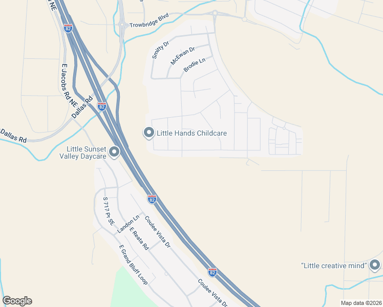 map of restaurants, bars, coffee shops, grocery stores, and more near Interstate 82 in Kennewick