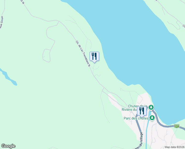 map of restaurants, bars, coffee shops, grocery stores, and more near 211 Chemin de Lac Tremblant Nord in Mont-Tremblant