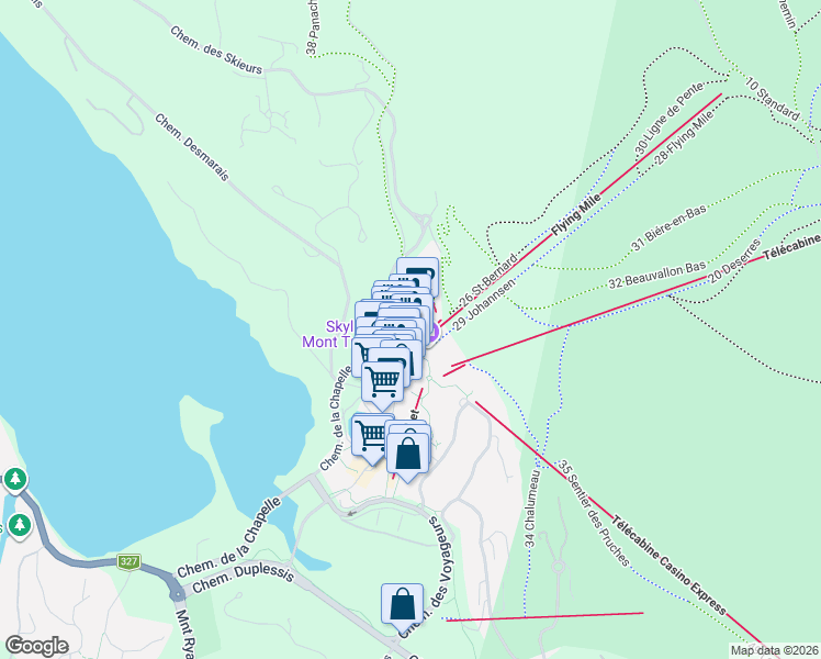 map of restaurants, bars, coffee shops, grocery stores, and more near 3035 Chemin de la Chapelle in Mont-Tremblant