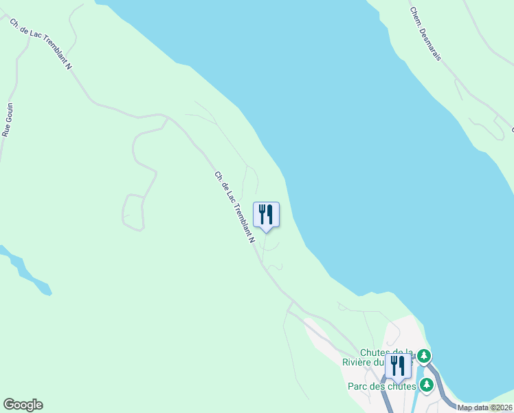 map of restaurants, bars, coffee shops, grocery stores, and more near 140 Rue Cuttle in Mont-Tremblant