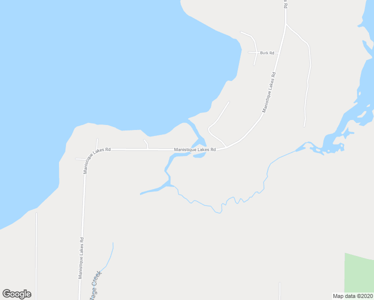 map of restaurants, bars, coffee shops, grocery stores, and more near Manistique Lakes Road in Curtis