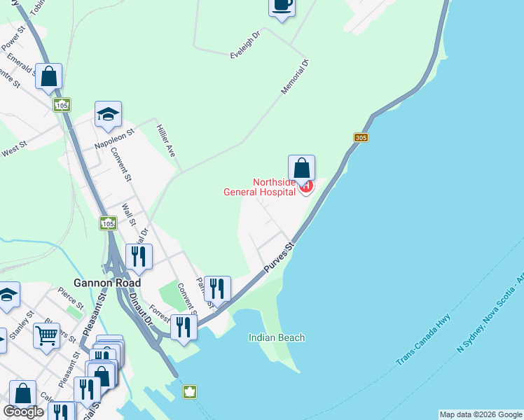 map of restaurants, bars, coffee shops, grocery stores, and more near 34 Court Street in Sydney