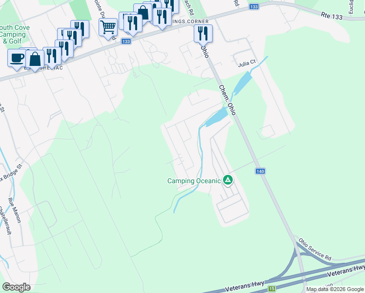 map of restaurants, bars, coffee shops, grocery stores, and more near 29 Perrot Street in Shediac