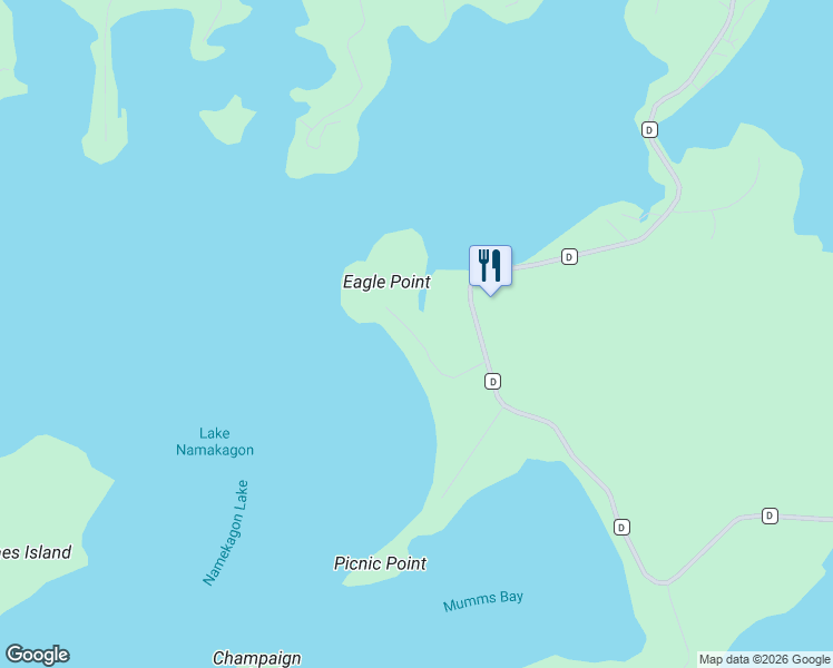 map of restaurants, bars, coffee shops, grocery stores, and more near 44255 Eagle Point Drive in Cable