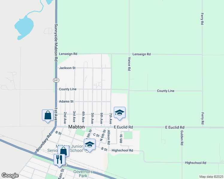 map of restaurants, bars, coffee shops, grocery stores, and more near 700 County Line in Mabton