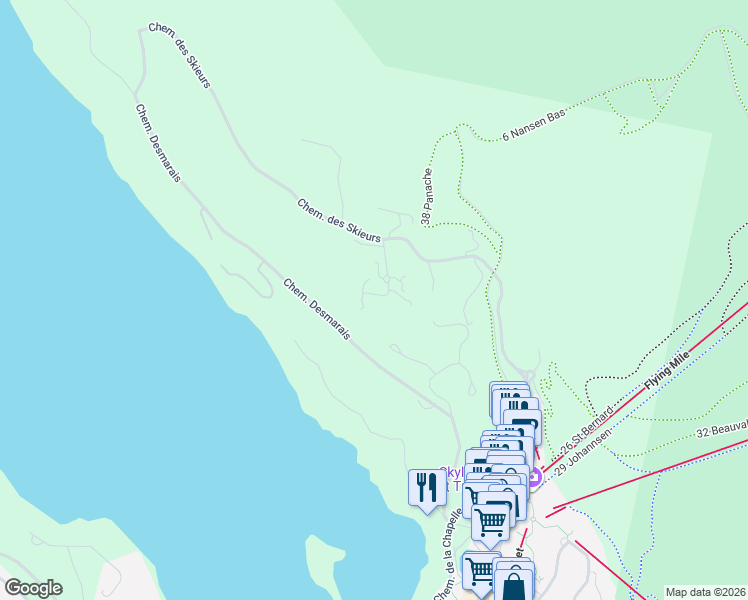 map of restaurants, bars, coffee shops, grocery stores, and more near 148 Chemin des Légendes in Mont-Tremblant