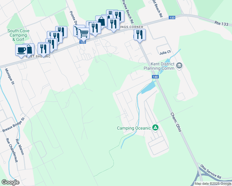 map of restaurants, bars, coffee shops, grocery stores, and more near 194 Bonaventure Street in Shediac