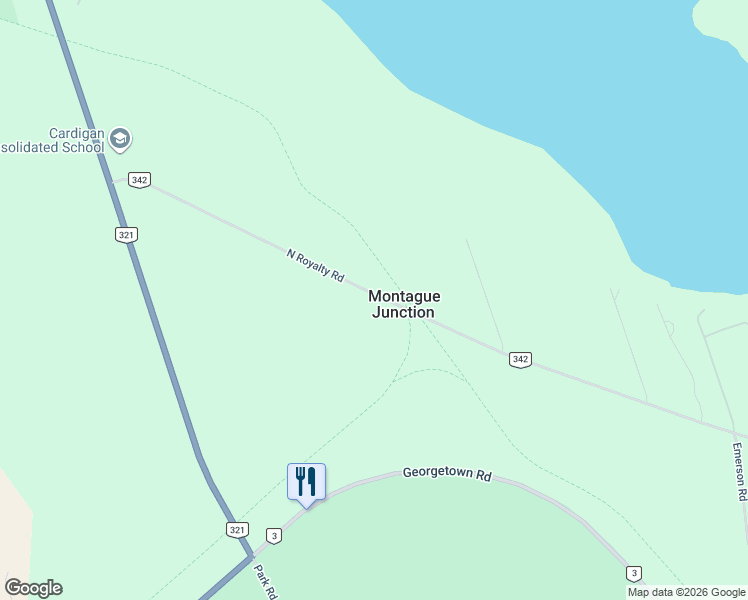 map of restaurants, bars, coffee shops, grocery stores, and more near 1438 North Royalty Road in Cardigan