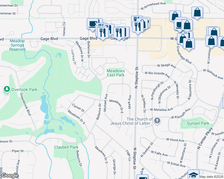 map of restaurants, bars, coffee shops, grocery stores, and more near 2310 Michael Avenue in Richland