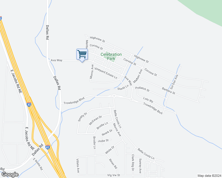 map of restaurants, bars, coffee shops, grocery stores, and more near 2280 Morris Avenue in Richland