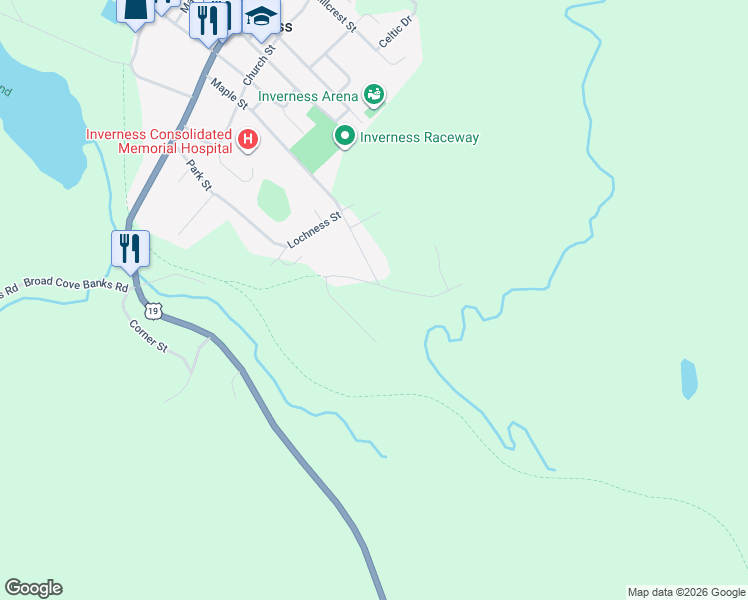 map of restaurants, bars, coffee shops, grocery stores, and more near 3 Old Deepdale Road in Inverness