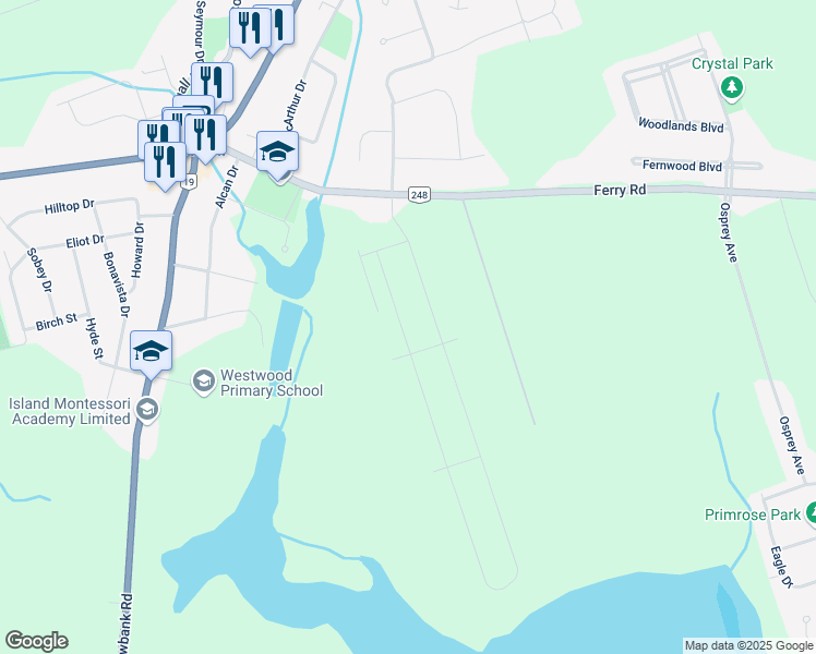 map of restaurants, bars, coffee shops, grocery stores, and more near 30 Mill Pond Lane in Cornwall