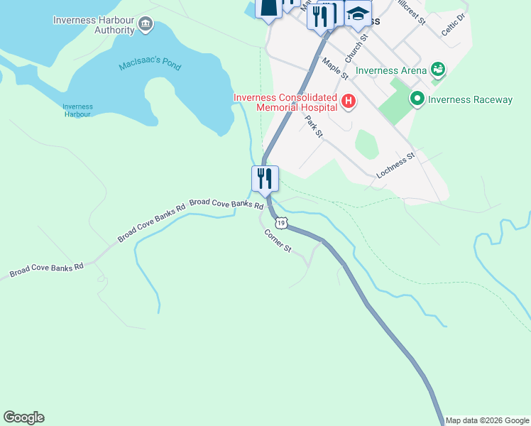 map of restaurants, bars, coffee shops, grocery stores, and more near 15645 Central Avenue in Inverness