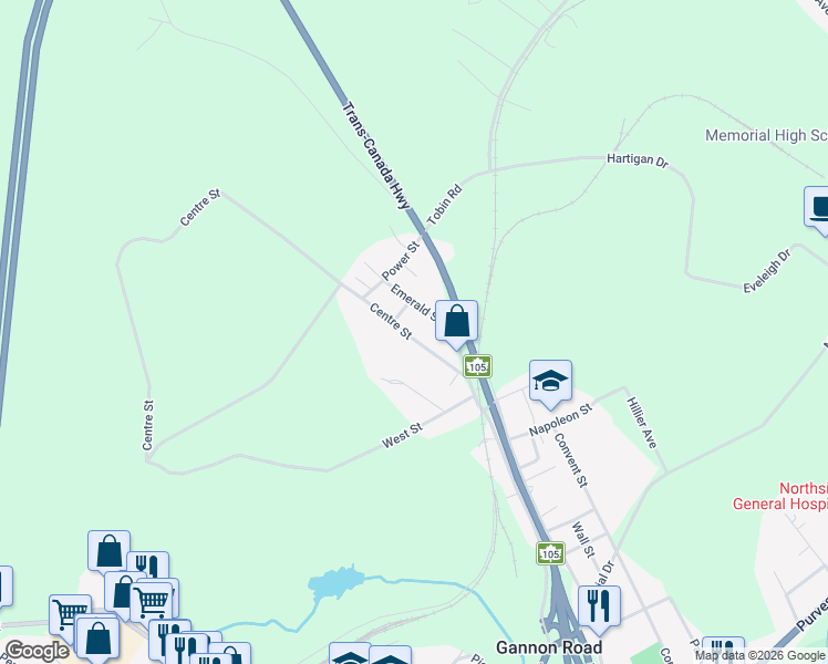 map of restaurants, bars, coffee shops, grocery stores, and more near 43 Center Street in Sydney