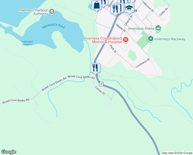 map of restaurants, bars, coffee shops, grocery stores, and more near 15645 Central Avenue in Inverness