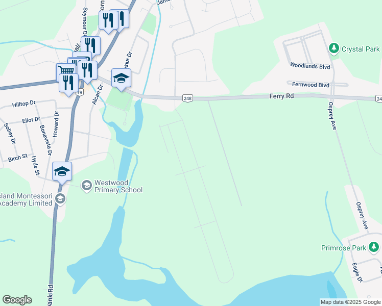 map of restaurants, bars, coffee shops, grocery stores, and more near 30 Mill Pond Lane in Cornwall